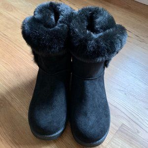 Kohl's Paulina Black Fur Lined Black Boots - Size 8  Medium